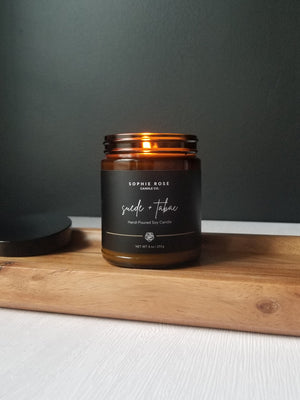 Suede + Tabac Scented Candle by Sophie Rose Candle Co.