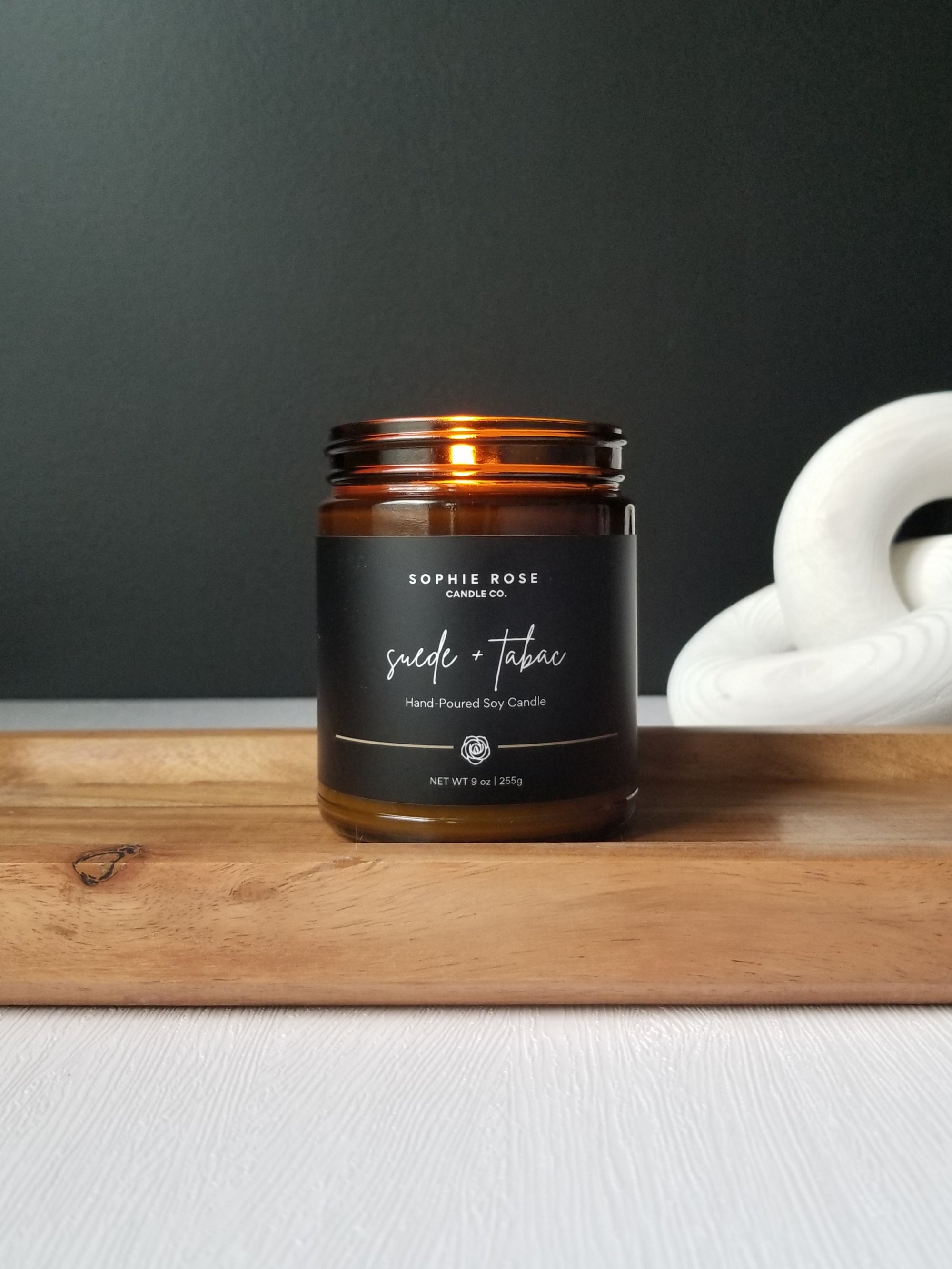 Suede + Tabac Scented Candle by Sophie Rose Candle Co.
